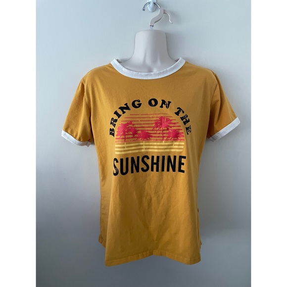 Amazon Essentials Tops - 🌿 Yellow Bring On The Sunshine Graphic Retro Tee
